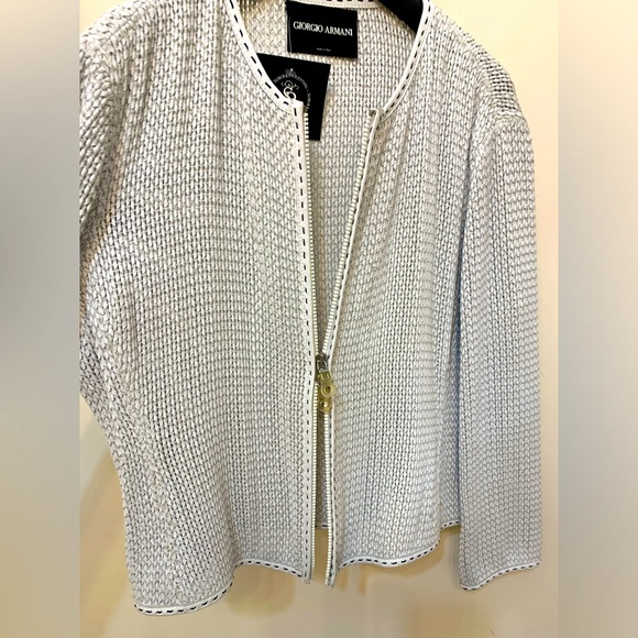 Armani Woven Zipper Front Jacket - Picture 2 of 6